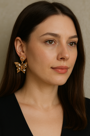 Butterfly Bloom Pearl Earrings for women